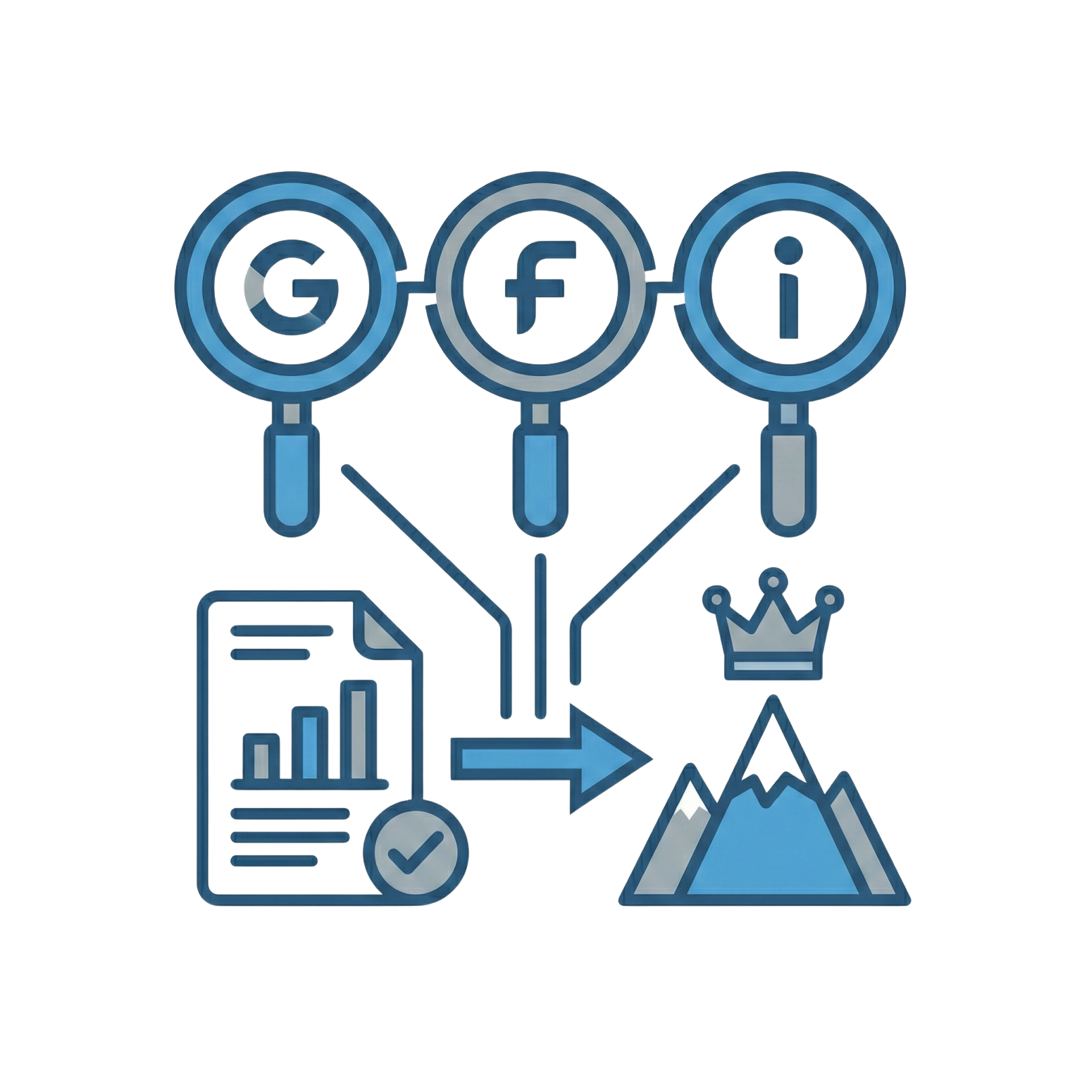 Icon representing analyst positioning and market leadership.